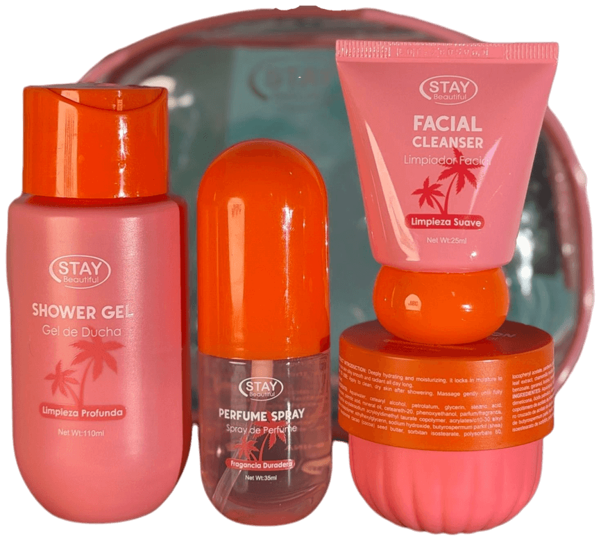 Kit de viaje Stay Beautiful con neceser en Nobleza Store